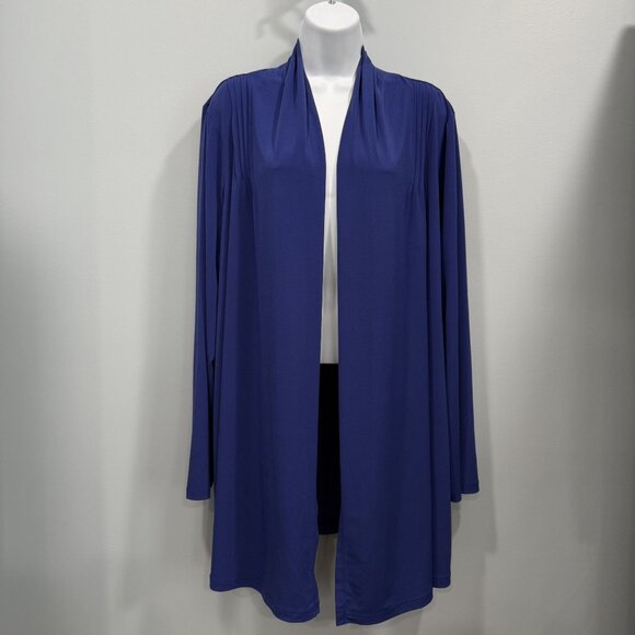 Susan Graver Liquid Knit Open Front Cardigan Jacket Size 2X Minimalist Workwear - Picture 4 of 10